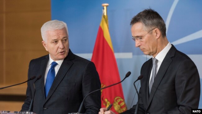Rusija se snažno protivi članstvu Crne Gore u Sjevernoatlantskom savezu: Crnogorski premijer Duško Marković i generalni sekretar NATO Jens Stoltenberg