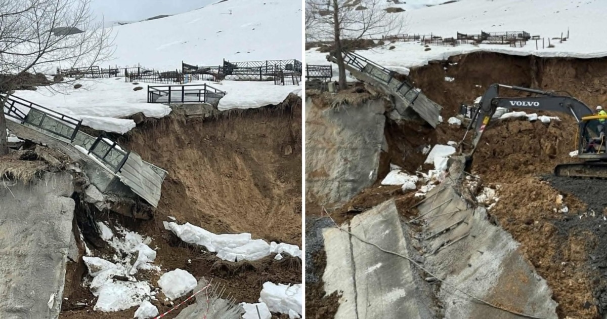 ხადის ხეობაში, სადაც კობი-ქვეშეთის გზას აშენებენ, მიწა ჩამოიშალა და საფლავები ჩაიყოლა