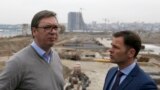 Predsednik Srbije Aleksandar Vučić i ministar finansija Siniša Mali na gradilištu Beograda na vodi 