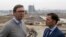 Predsednik Srbije Aleksandar Vučić i ministar finansija Siniša Mali na gradilištu Beograda na vodi 