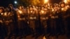 Armenia - Riot police block a street in Yerevan leading to the presidential residence, 9Apr2013.