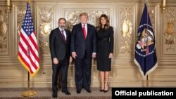 Ппемьер-министр Армении Никол Пашинян (слева), президент США Дональд Трамп и первая леди США Меланья Трамп, Нью-Йорк, 26 сентября 2018 г.