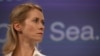 Kaja Kallas la o conferință de presă la Bruxelles, pe 16 octombrie 2025. 