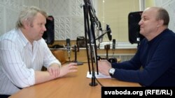 Вячаслаў Ракіцкі і Віктар Асьлюк у студыі Радыё Свабода