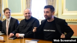 რუსტემ უმეროვი და დავიდ არახამია სტივ უიტკოფსა და ჯარედ კუშნერთან შეხვედრაზე, 2026 წლის 6 სექტემბერი, კიევი