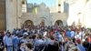 Syria - Syrian Armenian pilgrims at the Armenian genocide memorial in Deir ez-Zor, 25Apr2009.