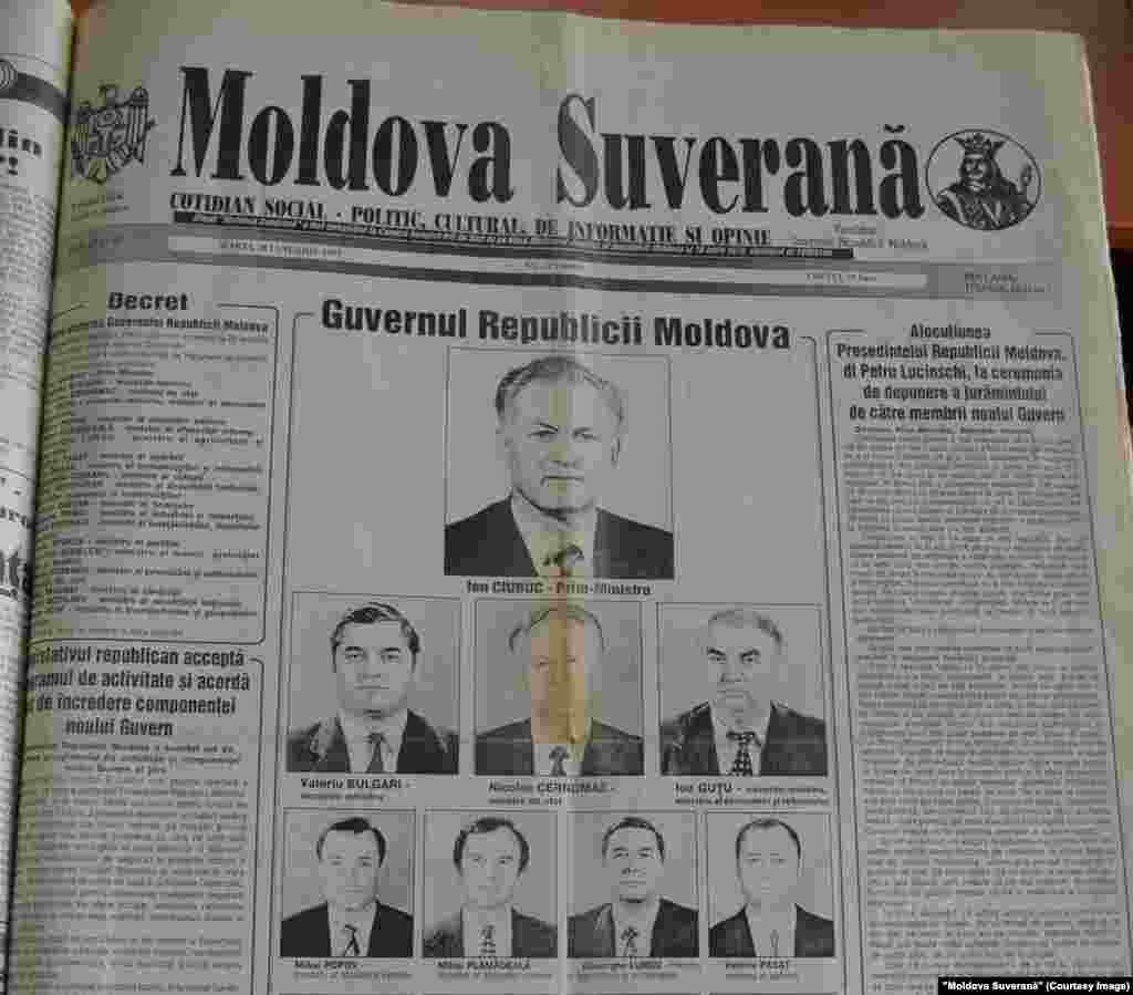 &quot;Moldova Suverană&quot;, 29 ianuarie 1997, Guvernul Ciubuc II