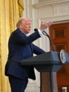 U.S. President Donald Trump (right) and Israeli Prime Minister Benjamin Netanyahu hold a press conference in the East Room of the White House in Washington, D.C., on February 4.