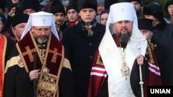 Глави двох церков – УГКЦ Святослав Шевчук (ліворуч) і ПЦУ Епіфаній (праворуч)