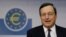 European Central Bank (ECB) President Mario Draghi speaks during the monthly news conference in Frankfurt on September 6.