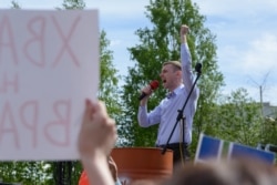 Виктор Вишневецкий на митинге в Сыктывкаре, лето 2019
