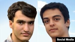 Students Amirhossein Moradi (left) and Ali Younesi have been in Iranian custody since last year. 