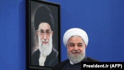 Iranian President Hassan Rohani gives a press conference in the capital Tehran, October 14, 2019