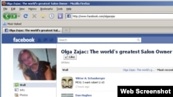 Screen grab of the Facebook page dedicated to alleged hair salon owner and martial arts expert Olga Zajac. 