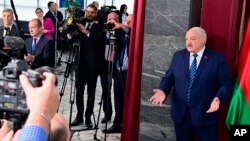 Aleksandr Lukașenko, anunțând că va participa la viitoarele alegeri prezidențiale din Belarus. Minsk, 25 februarie 2024. 