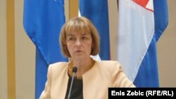 Croatia - Minister of Foreign and European affairs Vesna Pusic at the press conference with her Serbian counterpart Ivan Mrkic at the press conference in Zagreb, 04Mar2013