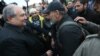 Armenia - President Armen Sarkissian (L) meets with opposition leader Nikol Pashinian in Republic Square in Yerevan, 21 April 2018.