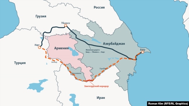 Зангезурский коридор, «Маршрут Трампа за международный мир и процветание» (TRIPP), на карте Южного Кавказа