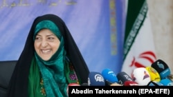 Iranian Vice President for Women and Family Affairs Massoumeh Ebtekar speaks during a press conference in Tehran, January 29, 2019