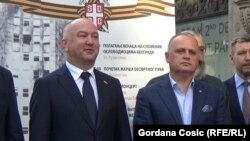 Nenad Popović i Goran Vesić na otvaranju izložbe