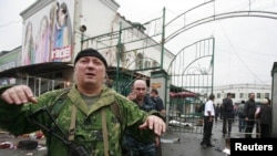 У центрального рынка во Владикавказе после совершения теракта
