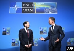 Lержсекретар США Марко Рубіо і генеральний секретар НАТО Марк Рютте. Гельсінборг, Швеція. 22 травня 2026 року