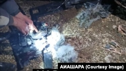 დრონის ნამსხვრევები ოკუპირებულ აფხაზეთში 