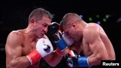 Геннадій Головкін та Сергій Дерев’янченко (п), арена Madison Square Garden, Нью-Йорк, США, 6 жовтня 2019 року