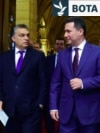 Kryeministri në largim i Hungarisë, Viktor Orban, dhe ish-kryeministri i Maqedonisë së Veriut, Nikolla Gruevski. Nëntor, 2015.