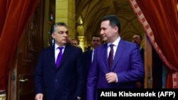 Архивска фотографија. Поранешниот премиер на Македонија Никола Груевски и неговиот унгарски колега, Виктор Орбан. 20 Ноември, 2015.