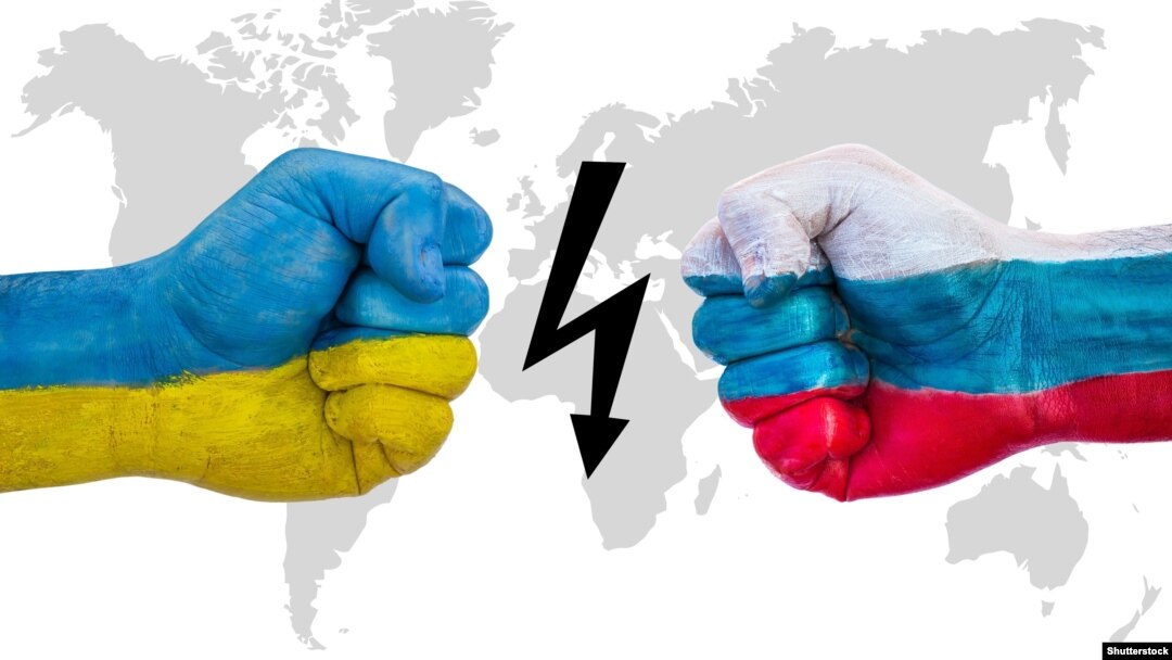 Generic -- Fists with Ukraine and Russia flag