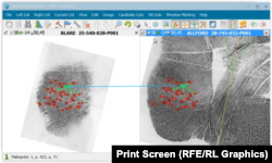 Ilustracija kako se vrši upoređivanje snimaka otisaka prsta sa sajta kompanije Papilon