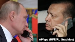 Vladimir Putin (solda) və Recep Tayyip Erdoğan