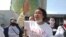 Kazakhstan - Qanagat Takeeva, activist during the protest of shareholders. Nur-Sultan, 24 August 2020