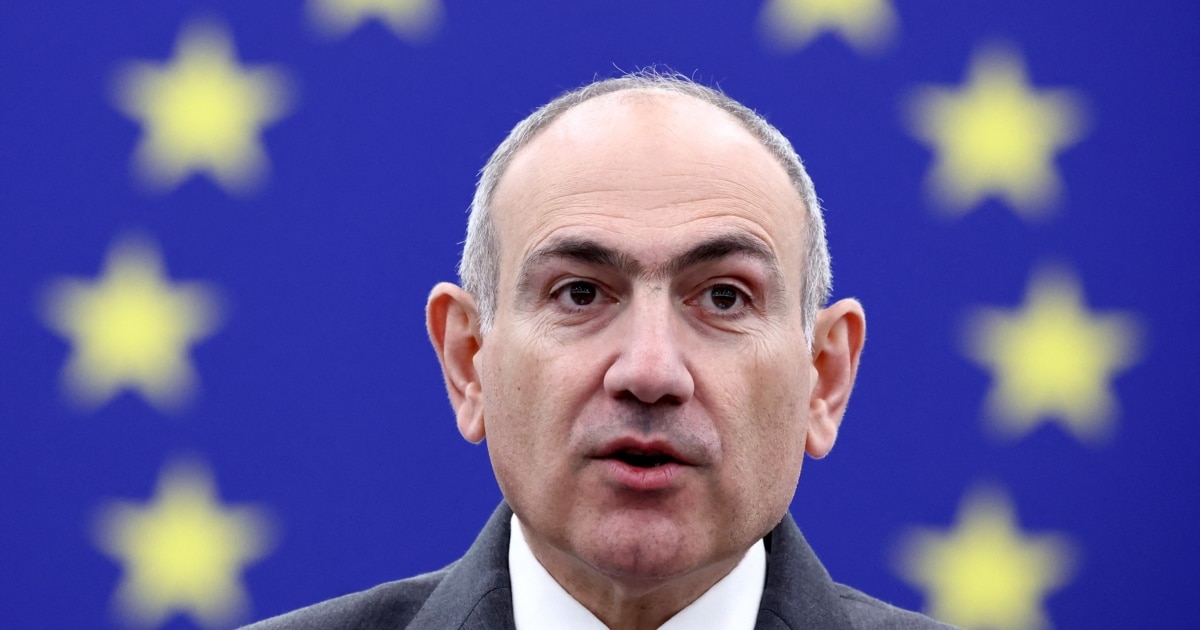 Pashinian Slams Armenian Church, Opposition In EU Parliament Speech