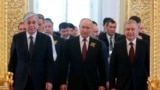 Президент России Владимир Путин и лидеры центральноазиатских государств в Москве, 9 мая 2023 года 