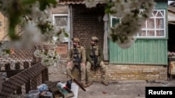 Бойцы ВСУ в Дружковке в Донецкой области Украины. 28 апреля