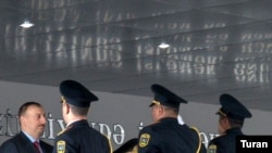 Azerbaijani President Ilham Aliyev at the Baku Police Academy (file photo)