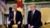 Hungary's Prime Minister Viktor Orban and U.S. President Donald Trump wait for a meeting in the Oval Office of the White House May 13, 2019, in Washington, DC.