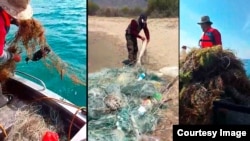 ӨКМ кызматкерлери көл түбүнөн алып чыккан торлор