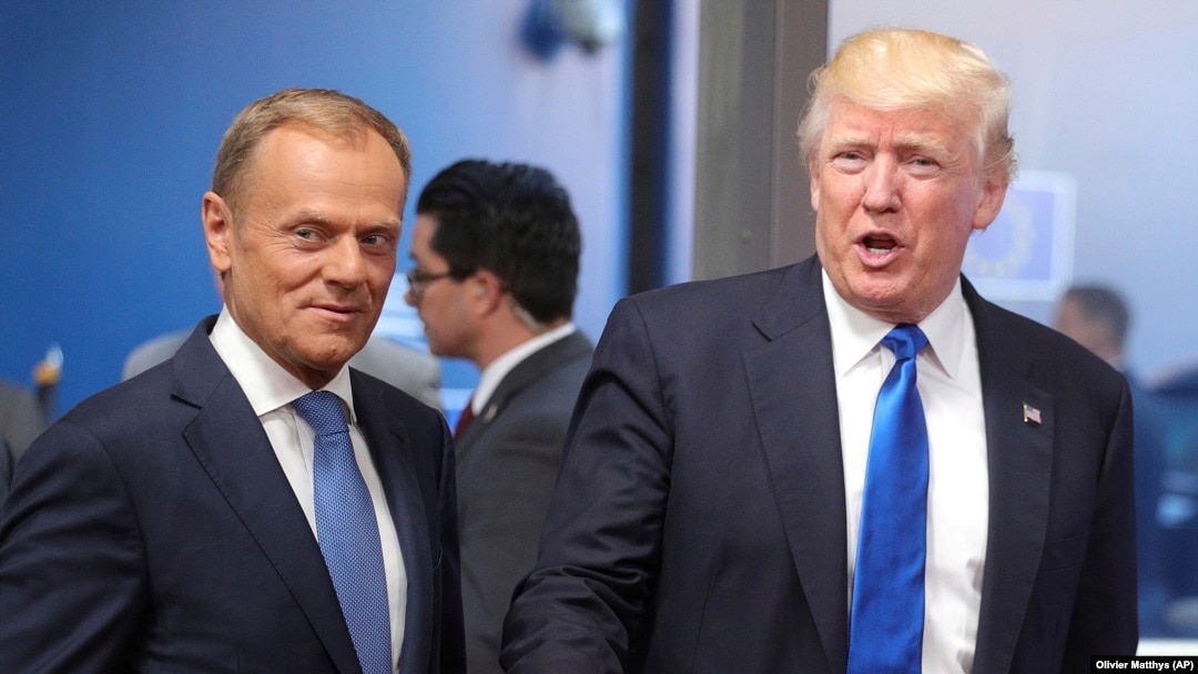 Donald Tusk și Donald Trump într-o imagine de arhivă din 2017. 