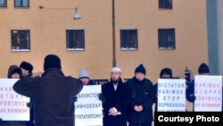 Uzbek Muslims in Sweden protests against alleged torture in Uzbek prisons. (file photo)