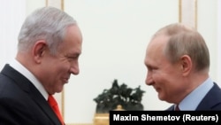 Президент России Владимир Путин встречается с премьер-министром Израиля Биньямином Нетаньягу в Москве. Россия, 30 января 2020 года