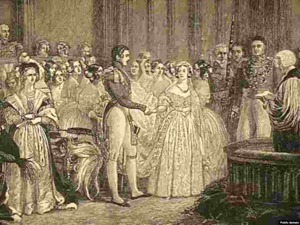 Queen Elizabeth II is Britain&#39;s longest-serving monarch since Queen Victoria, who reigned from 1837 to 1901. This engraving shows Victoria&#39;s wedding to Prince Albert in 1840.