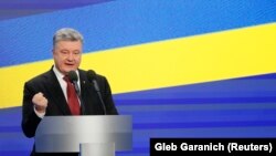 Петро Порошенко на прес-конференції в Києві, 28 лютого 2018 року