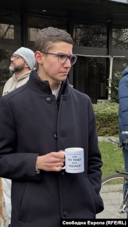 Мартин Атанасов, който беше обявен за "Будител на годината" по време на протеста