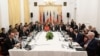 Members of the Joint Commission of the Joint Comprehensive Plan of Action (JCPOA) attend a ministerial meeting at the Palais Coburg, in Vienna, Austria, 06 July 2018. 