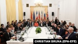 AUSTRIA -- Members of the Joint Commission of the Joint Comprehensive Plan of Action (JCPOA) attend a ministerial meeting at the Palais Coburg, in Vienna, Austria, 06 July 2018. 