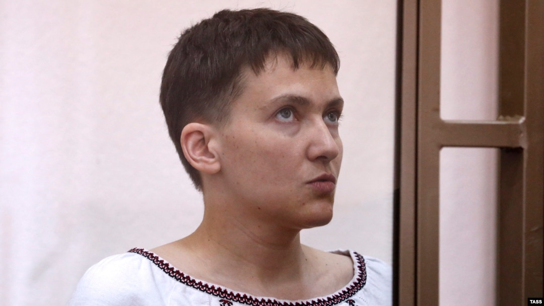 Jailed Ukrainian pilot Nadia Savchenko in court during a hearing on March 3. 