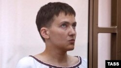 Jailed Ukrainian pilot Nadia Savchenko in court during a hearing on March 3. 